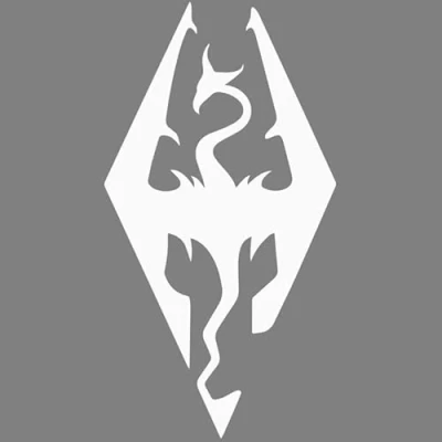 Abbildung von Skyrim Dragon L 0133 (weiß) // Sticker OEM JDM Style Aufkleber
