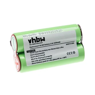 Abbildung von vhbw Akku kompatibel mit Panasonic ER150, ER151, ER152, ER153, ER154, ER155 Rasierer Haarschneider (2500mAh, 2,4V, NiMH)