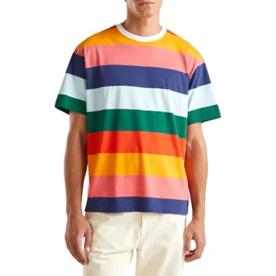 Abbildung von United Colors of Benetton Relaxed FIT Striped Tshirt print, Herren, Größe: 2XL, Multicolor