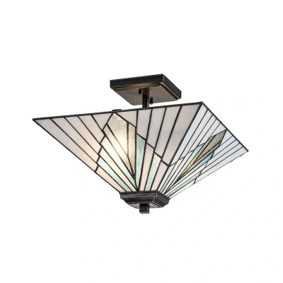 Abbildung von Elstead Lighting TF ALDERLEY F P Hängeleuchte 2xE27 60W Stahl Vintage Bronze, Kunstglas H:25.5 116.7cm Ø38cm dimmbar höhenverstellbar