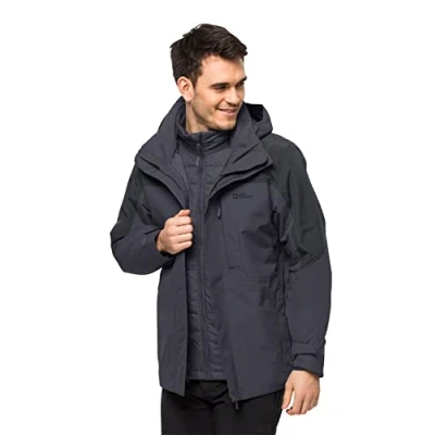 Abbildung von Jack Wolfskin Romberg 3 IN 1 Hardshelljacke, Herren, Größe: XXL, Ebony