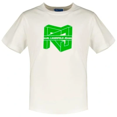 Abbildung von Karl Lagerfeld Jeans CUBE LOGO TEE Tshirt print, Herren, Größe: Medium, White