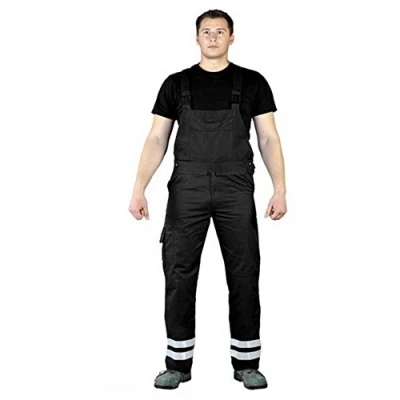 Abbildung von Leber &amp; Hollman Herren Arbeits Latzhose LH Bister B, 65% Polyester 35% Baumwolle 270 g/m2, Taschen für Knieschoner, reflektierende Streifen an den Hosenbeinen