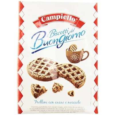 Abbildung von 3x Campiello Biscotti del Buongiorno Frollini con cacao e nocciole Shortbread mit Kakao und Haselnüssen 700g biscuits cookies 100% Italienische Kekse