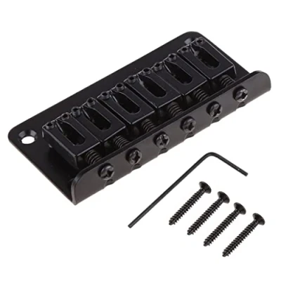 Abbildung von Gitarre 6 Saiten Metall Hardtail Bridge Schwarz für E mit Schrauben Neue