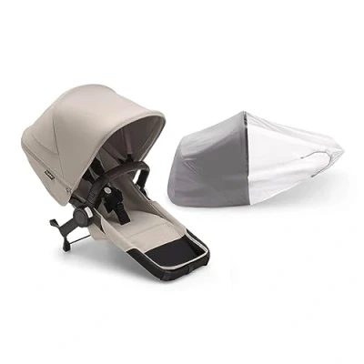 Abbildung von Bugaboo Donkey 5 Duo Erweiterungsset, verwandelt deinen Mono in einen Doppelkinderwagen, verbessertes Side By Design, wendbarer Sitz und Ein Hand Lenkung, Desert Taupe