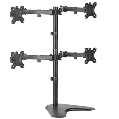 Abbildung von VIVO Quad 13 bis 30 Zoll Monitor, freistehende Halterung, vollständig Verstellbarer Tischständer, für 4 Flache oder Gebogene Bildschirme, STAND V004F