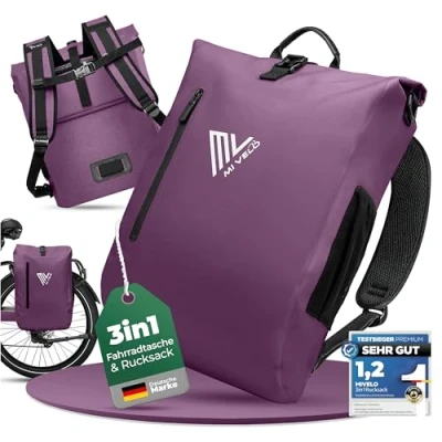 Abbildung von MIVELO Fahrradtasche 3in1 Gepäckträgertasche, Rucksack für Fahrrad Gepäckträger wasserdicht
