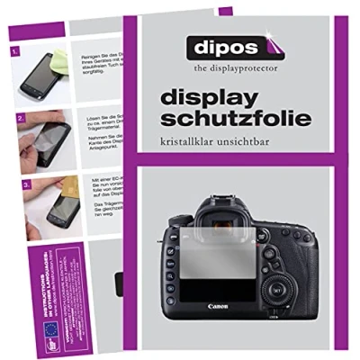 Abbildung von dipos I 5X Schutzfolie kompatibel mit Canon EOS 5D Mark IV Displayschutz Folie klar
