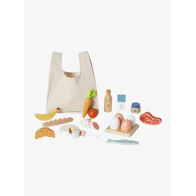 Abbildung von VERTBAUDET Kinder Lebensmittel Spielset aus Holz FSC® Natur