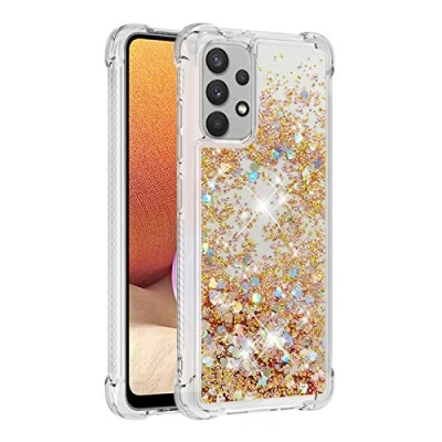 Abbildung von KBIKO zxl Handyhülle Samsung Galaxy A32 4G Glitzer, Flüssig Treibsand Mädchen Frauen Glitter Quicksand Weich TPU Bumper Silikon Schutzhülle für (Eu Version).Gold YBL