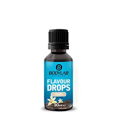 Abbildung von Bodylab24 Flavour Drops 30ml Vanille, Kalorienfreie, Zuckerfreie &amp; Fettfreie Aroma Tropfen, Flavdrops zum Süßen von Lebensmitteln, Kaffee Sirup, Geschmackstropfen ohne Künstliche Farbstoffe