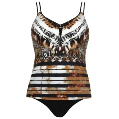 Abbildung von Sunflair Tankini Zweiteiler mit aushakbaren und verstellbaren Trägern eingearbeitete Softschalen großer Cup Tailienslip