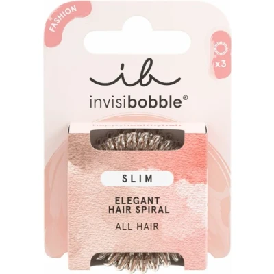 Abbildung von invisibobble Slim Haargummi bronze Me Pretty I 3x Dünne Haargummis für Mädchen &amp; Damen eleganter Look starker Halt designed im Herzen Münchens