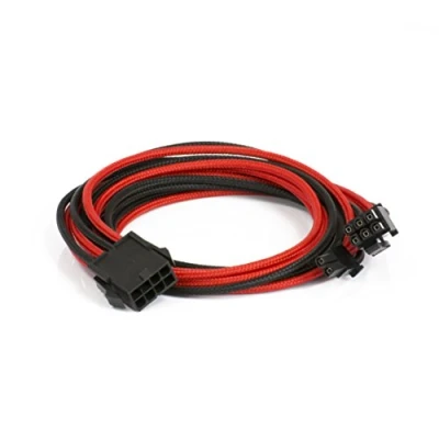 Abbildung von Phanteks PH CB8V_BR VGA Verlängerungskabel, 8 bis (6+2) Pin, Premium, ummantelt, 50 cm Länge, Schwarz/Rot