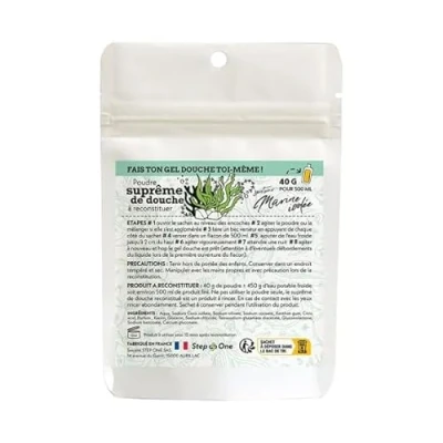 Abbildung von Duschgel in Pulverform Marine iodée zum selbst Mischen 40gr = 500ml Step One