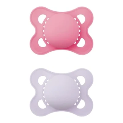 Abbildung von MAM Original Schnuller 2er Set aus Kautschuk mit Schnullerbox, 2 6 Monate, rosa