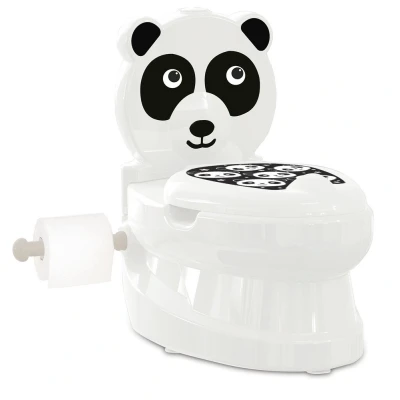 Abbildung von JAMARA 460958 Meine kleine Toilette Panda mit Spülsound und Toilettenpapierhalter