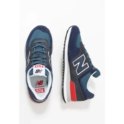 Abbildung von New Balance 574 Unisex Sneaker low Stone blue outerspace (ML574EAE), Größe: 40, (ml574eae) Leder und textil