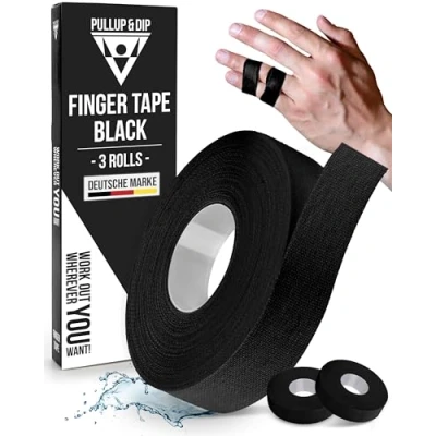 Abbildung von Fingertape mit extra starkem Kleber. 3 Rollen Klettertape (Schwarz)