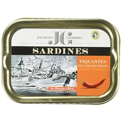 Abbildung von Jacques Gonidec Pikante Sardinen in Olivenöl mit Piment, 2er Pack (2 x 115 g)