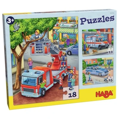 Abbildung von HABA Puzzles Polizei Feuerwehr &amp; CO. Puzzle für Kinder, Größe: One Size, Multi coloured