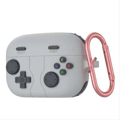 Abbildung von GIOPUEY Hülle Kompatibel mit Sony LinkBuds S, Niedlich Spaß Cartoon Silikon TPU Schutzhülle Schlüsselbundhaken Case Cover für Jungen Mädchen Männer Frauen Gray