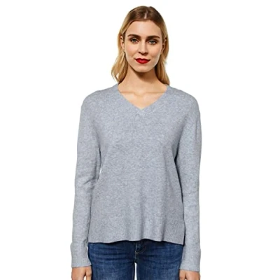 Abbildung von Street One MIT V Ausschnitt Strickpullover, Damen, Größe: 40, Grau