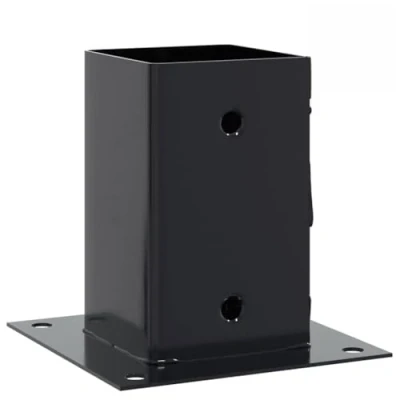 Abbildung von vidaXL Zaunpfosten Pfostenträger Quadrat 4 Stk. 91x91 mm Pulverbeschichteter Stahl, (4 St)