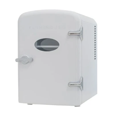 Abbildung von Flamingueo Mini Kühlschrank 4L Klein, 12V/220V, Funktion Kühlen und Heizen, Kleiner Für Zimmer, Tischkühlschrank, Minibar