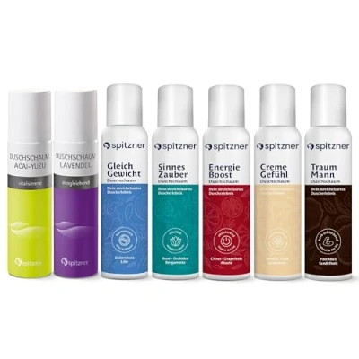 Abbildung von Spitzner Entdecker Set Duschschaum “Acai Yuzu“ “Creme“ “Energy“ “Passion“ “Lavendel“ “Pure Man“ “Balance“ (7xje 150 ml)
