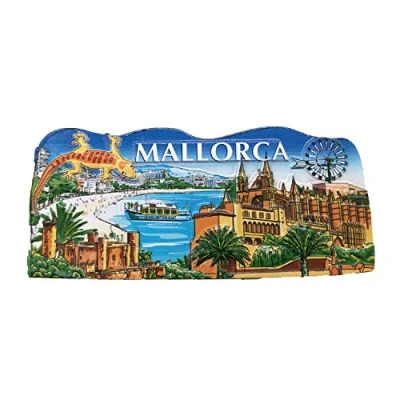 Abbildung von 3D Mallorca Spanien Kühlschrank Kühlschrankmagnet Tourist Souvenirs Handgemachte Harz Handwerk Magnetische Aufkleber Home Küche Dekoration Reise Geschenk