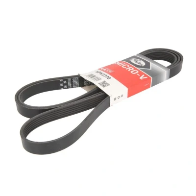 Abbildung von GATES Micro V 6PK2390 Keilrippenriemen 2390 6 Polyester, EPDM (Ethylen Propylen Dien Kautschuk) MERCEDES BENZ: CLK Cabrio, S Klasse Limousine