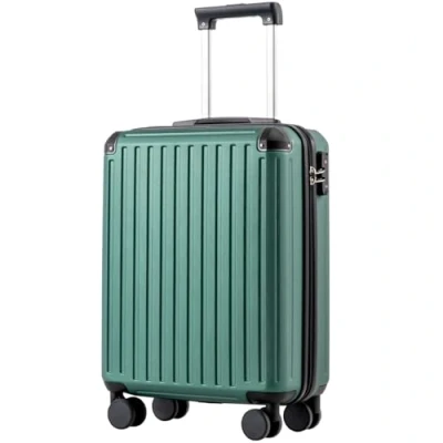 Abbildung von COOLIFE Kabinenkoffer 55X40X20cm für EasyJet Flugzeug Handgepäck Kabinengepäck Hartschlagenkoffer Leichtgewicht mit TSA Schloss und 4 Zwillingsrollen (Dunkelgrün, 55 x 40 20cm)