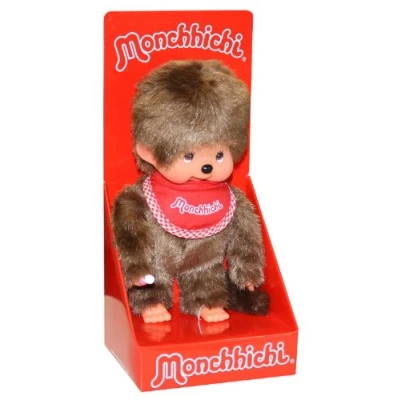 Abbildung von Monchhichi Plüschfigur Junge Classic 20 cm Puppe mit original rotem Lätzchen