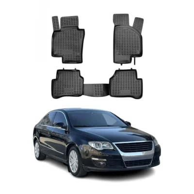 Abbildung von OMAC 7505444 Fußmattensatz Gummi, TPE (thermoplastischer Elastomer) 4 schwarz VOLKSWAGEN: Passat B6 Variant, Limousine
