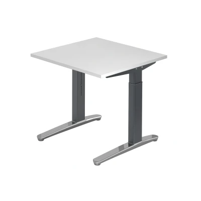Abbildung von Hammerbacher Schreibtisch XB08 Weiß/Graphit Kufe poliert