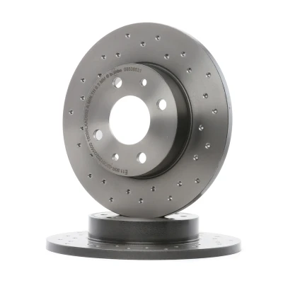 Abbildung von BREMBO COATED DISC LINE 08.5085.31 Bremsscheibe 240 11 4 gelocht, voll beschichtet mit Schrauben ABARTH: 500 / 595 695 Schrägheck