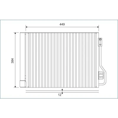 Abbildung von VALEO 812882 Klimakondensator mit Trockner 12 9 Aluminium 384 SMART: Fortwo II Coupe, Cabrio