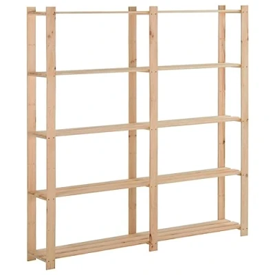 Abbildung von vidaXL Kiefernholz Massiv Lagerregal mit 5 Böden Standregal Haushaltsregal Küchenregal Holzregal Kellerregal Schwerlastregal Regal 170x28,5x170cm