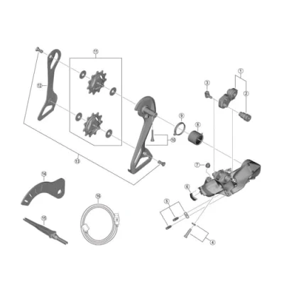 Abbildung von Stützachseneinheit für normalen Typ Shimano RD R9250