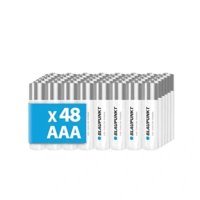 Abbildung von BLAUPUNKT AAA Alkalibatterien Packung mit 48, für Wanduhren und TV Fernbedienungen, LR03BPO/48