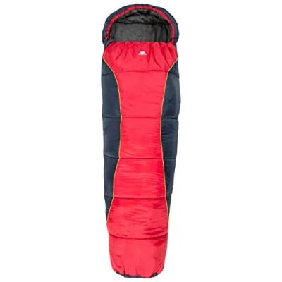 Abbildung von Trespass Unisex Jugend Bunka 3 Jahreszeiten Schlafsack mit Hohlfaserfüllung, 170 x 65 45 cm, rot, cm