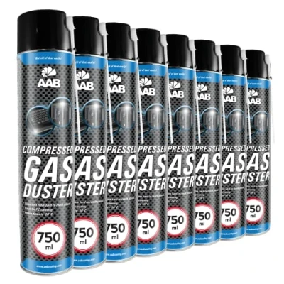 Abbildung von AABCOOLING AAB Reinigungsspray 8 x 750ml, Druckluftreiniger, Reinigung von Multimedia und Bürogeräte, Tastatur, PC, Keyboard, Bildschirmen, Spielekonsolen, Kopierer, Luft Druck, Reiniger, Pressluft