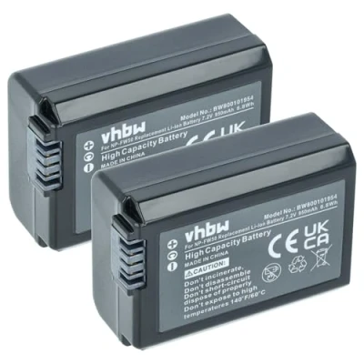 Abbildung von vhbw 2X Akku kompatibel mit Sony Alpha SLT A35Y, A37 Kamera (950mAh, 7,2V, Li Ion) Infochip