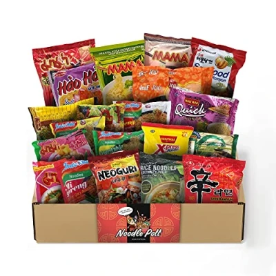 Abbildung von NASCHMASCHINE Asia Instant Nudeln Box 20 verschiedene Sorten von MAMA, Indomie Ramen Udon aus Rind, Schwein, Shrimps, Huhn, Gemüse Geschmack