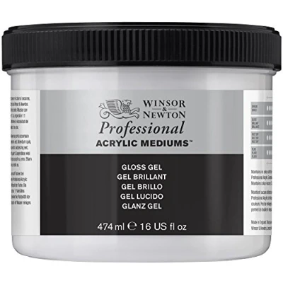 Abbildung von Winsor &amp; Newton 3050914 Glanz Gel, verbessert die Transparenz, Tiefe und von Acrylfarben 474ml Topf