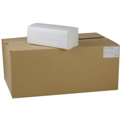 Abbildung von Funny Papierhandtuch, ZZ/V Falz, 25 x 23 cm, 1lag, hochweiß, 5000 Blatt, 1er Pack (1 1 Stück)