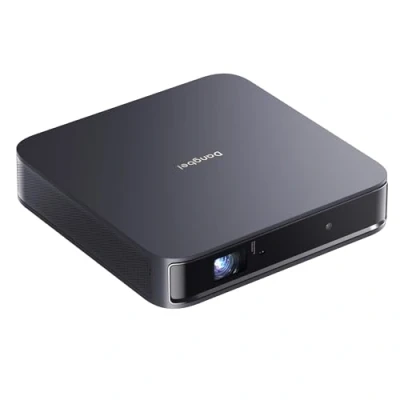 Abbildung von Dangbei Atom Mini Beamer, 1200 ISO Lumen, 1080p HD mit 4K HDR Eingang, 180&quot; Großbildschirm, DLP Projektor GTV, 3D Netflix Vorinstalliert Heimkino Beamer WiFi und Bluetooth, HDR10, HLG