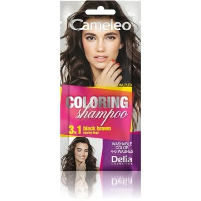 Abbildung von Cameleo Tönungsshampoo Black Brown schnelle und einfache Farbauffrischung &quot;Farbe in Farbe&quot; ohne Ammoniak Oxidationsmittel Shampoo im Beutel 40ml
